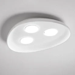 Vivida reloaux plafoniera in ceramica luci led bianca ovale