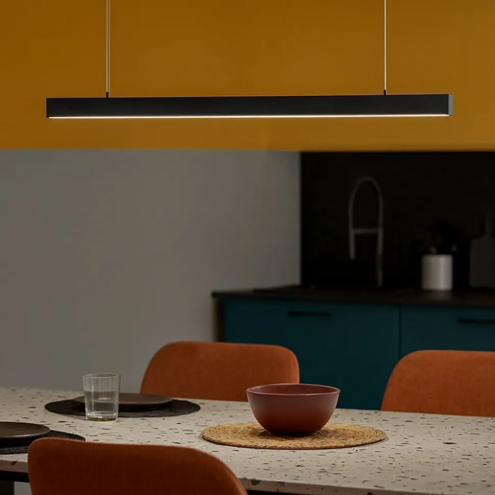 Vivida segmento lampadario nero da cucina led 40w cct