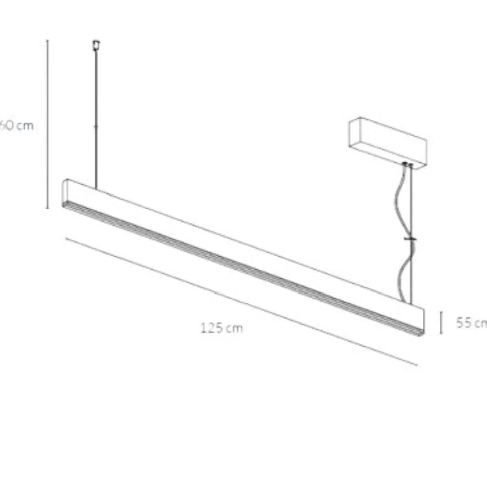 Vivida segmento lampadario nero da cucina led 40w cct