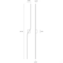 Vivida stick applique da parete moderna minimalista bianca led 3000k