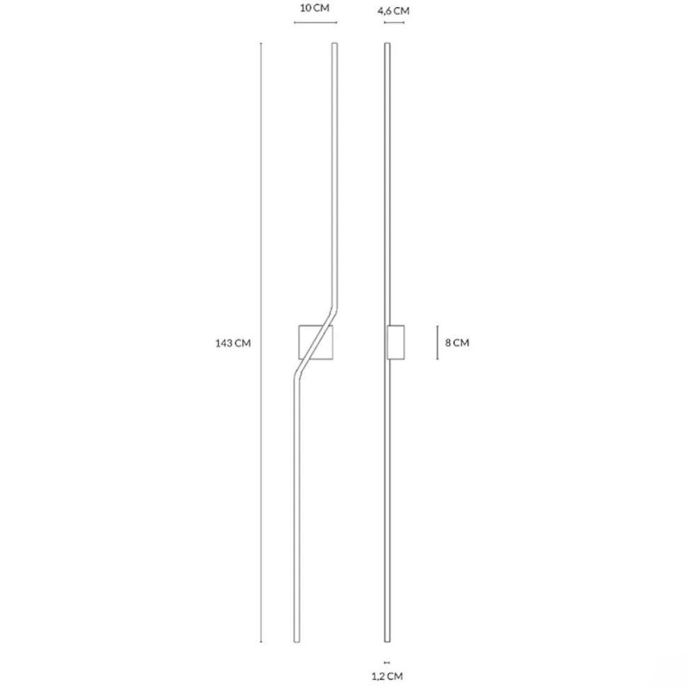 Vivida stick applique da parete moderna minimalista bianca led 3000k