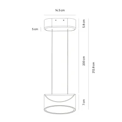Vivida tarp lampada a sospensione antracite 13 w cct dimmerabile