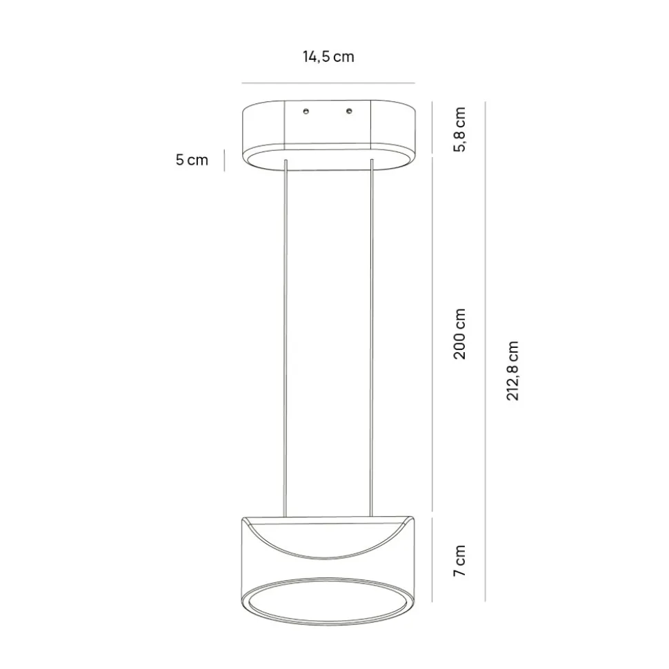 Vivida tarp lampada a sospensione antracite 13 w cct dimmerabile