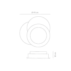 Vivida trinity plafoniera moderna led cct dimmerabile con telecomando