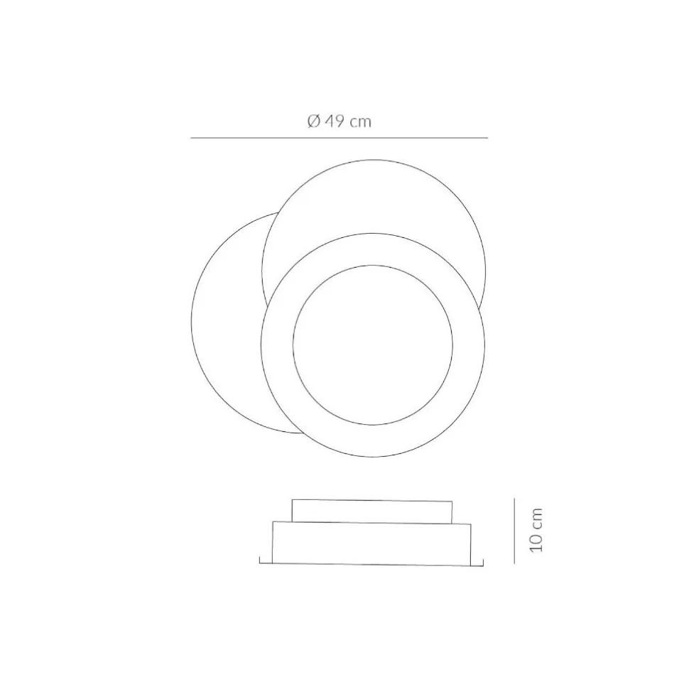 Vivida trinity plafoniera moderna led cct dimmerabile con telecomando