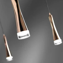 Vivida twist lampadario moderno led 18w 3000k oro rosa
