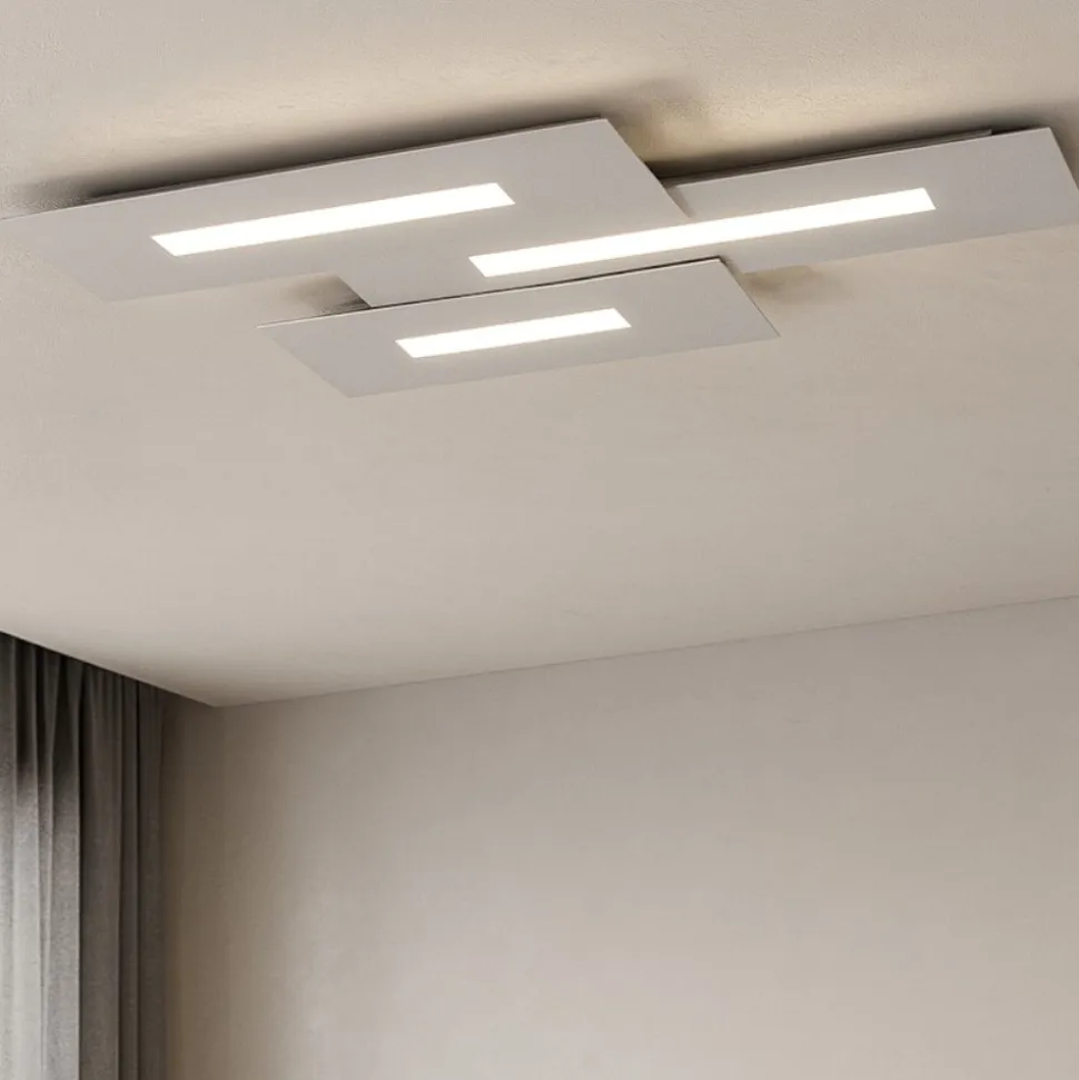 Wally top light plafoniera da cucina grigio moderna rettangolare