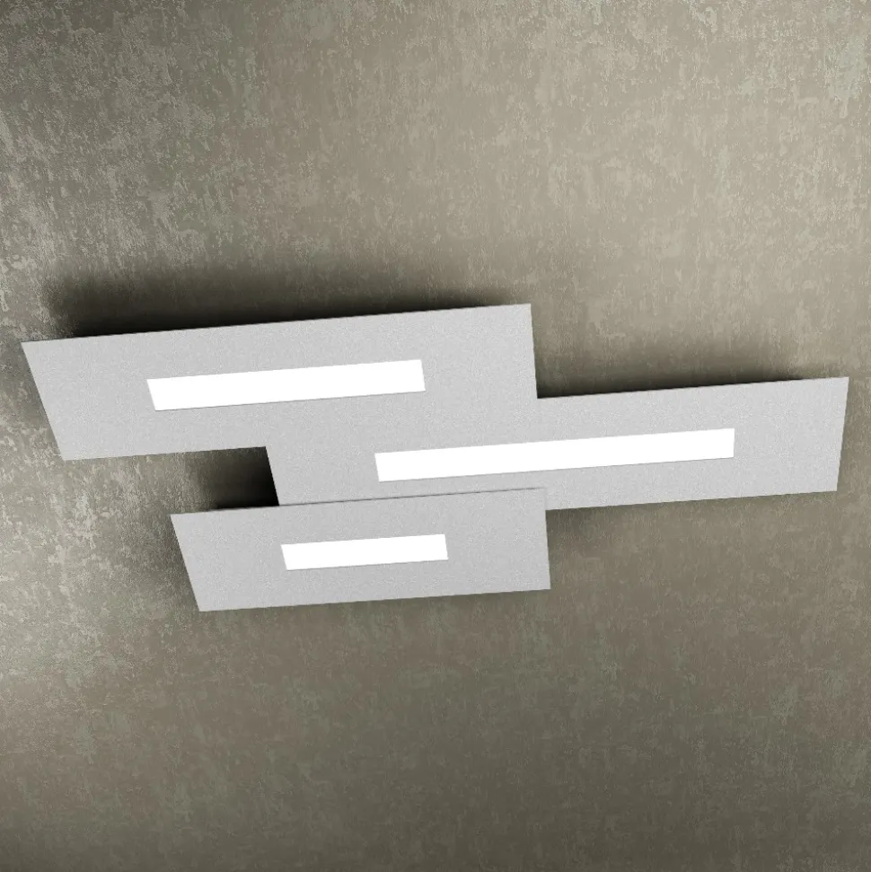 Wally top light plafoniera da cucina grigio moderna rettangolare