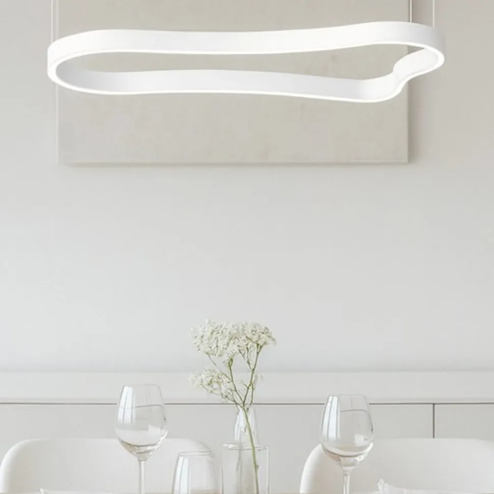 Waves-1 sp ideal lux lampadario moderno bianco led 94cm