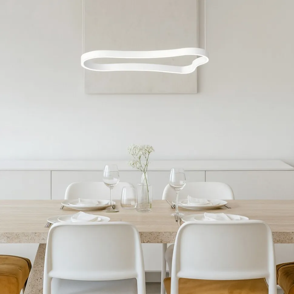 Waves-1 sp ideal lux lampadario moderno bianco led 94cm