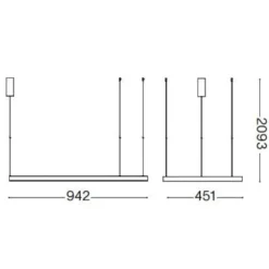 Waves-1 sp ideal lux lampadario moderno bianco led 94cm