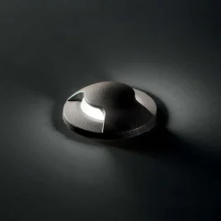 Way ideal lux faretto da incasso a pavimento per esterno nero tondo calpestabile fp
