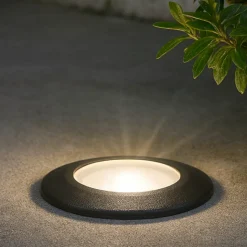 Way ideal lux faretto da incasso a pavimento ip67 resina nero rotondo per esterno