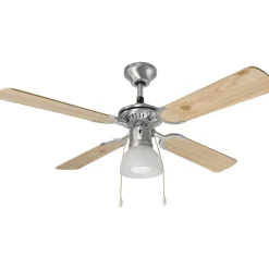 Ìventilatore vintage da soffitto a pale legno con luce 13mq