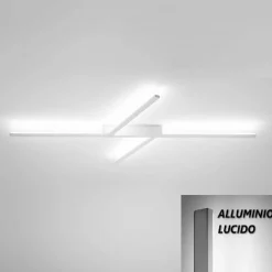 Xilema stilnovo plafoniera led 3000k alluminio lucido
