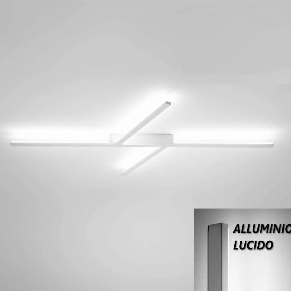 Xilema stilnovo plafoniera led 3000k alluminio lucido