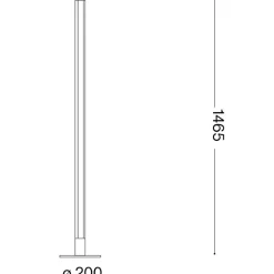 Yoko ideal lux lampada da terra led 3000k bianca extra sottile