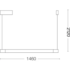 Yoko sp ideal lux lampadario led per ufficio 16w 3000k nero