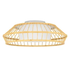 Yuku z eglo plafoniera smart da cucina in legno e tessuto led rgb da 2700k a 6500k