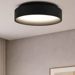 Ziggy pl d030 ideal lux plafoniera nera led 22w 3000k tonda per ingresso