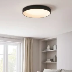 Ziggy pl d080 ideal lux plafoniera a led nero 62w 3000k tonda