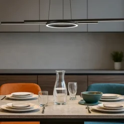 Zillerio z eglo lampadario da cucina moderna nero led da 2700k 6500k