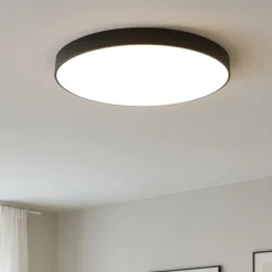 Zubieta eglo plafoniera rotonda nera 2700k a 6500k led 24w dimmerabile smart