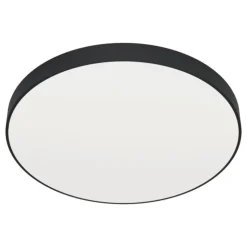 Zubieta eglo plafoniera rotonda nera 2700k a 6500k led 24w dimmerabile smart